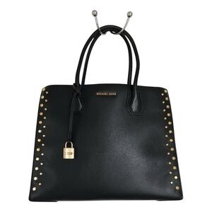 Michael Kors Black Satchel with Gold Accents
